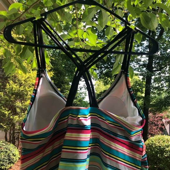 Striped Tankini Halter Top - Picture 3 of 5